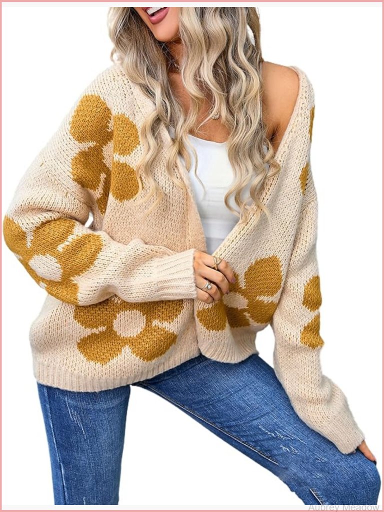 Long Sleeve Knit Open Front Lightweight Cardigan Sweater 2024